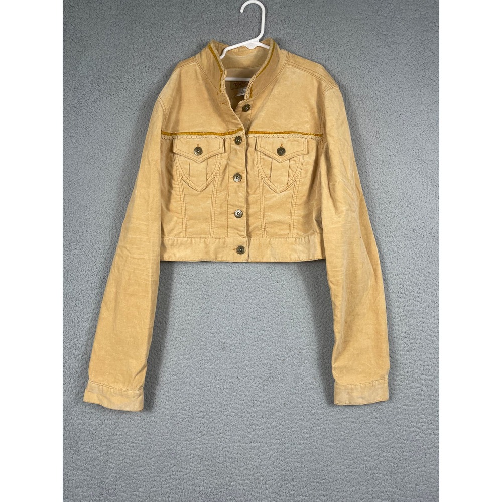 Paris Blues Girls Velour Tan Cropped Jacket Youth Girls Size L